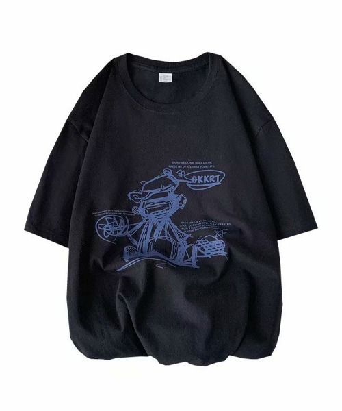 NEW GENTLEMAN(ニュージェントルマン)の「GKKRT オーバーサイズTシャツ(Tシャツ/カットソー・メンズ・ホワイト/ブラック/イエロー・M/L/XL)」の5枚目の写真