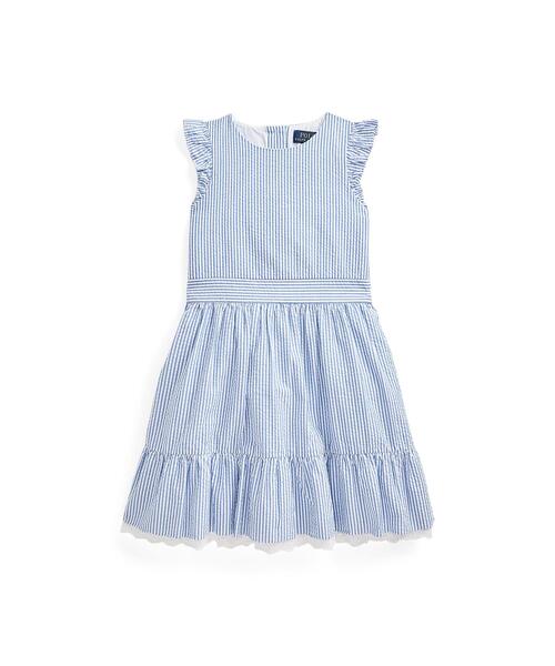 ストライプド コットン シアサッカー ドレス