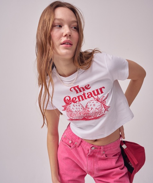 タイニーコットンズ　ストロベリー　Tシャツ KIDS Strawberry printed T-shirts (White) – POPPY
