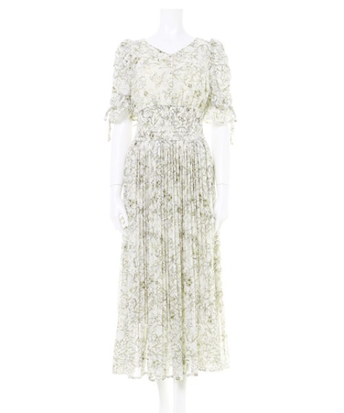 INGNI(イング)の「花柄Vネックプリーツ/ワンピース(ワンピース・レディース・アイボリー/グレー/ピンク/ブラック・M)」の5枚目の写真