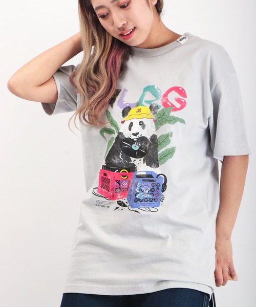 LRG(エルアールジー)の「LRG パンダアニマルクリエイトディガー プリントTシャツ(Tシャツ/カットソー・メンズ・ブルーグリーン/シルバー・L/M/XL)」の2枚目の写真