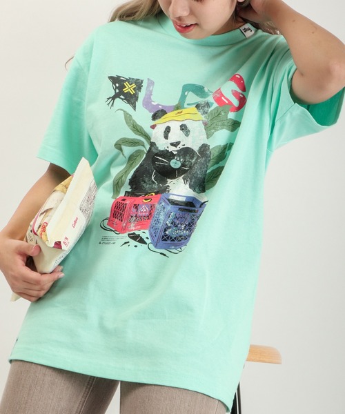 LRG(エルアールジー)の「LRG パンダアニマルクリエイトディガー プリントTシャツ(Tシャツ/カットソー・メンズ・ブルーグリーン/シルバー・L/M/XL)」の3枚目の写真