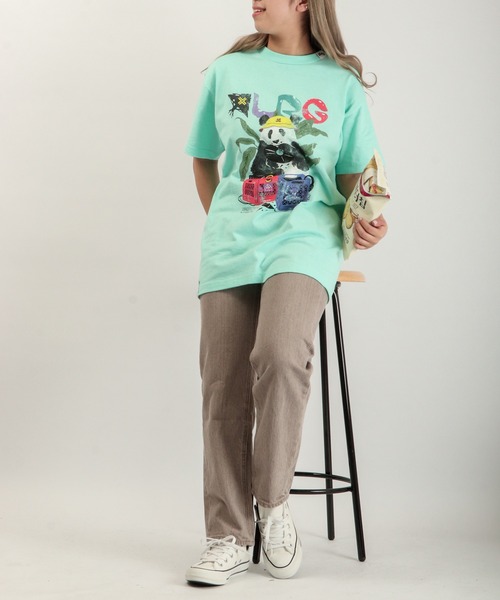 LRG(エルアールジー)の「LRG パンダアニマルクリエイトディガー プリントTシャツ(Tシャツ/カットソー・メンズ・ブルーグリーン/シルバー・L/M/XL)」の4枚目の写真
