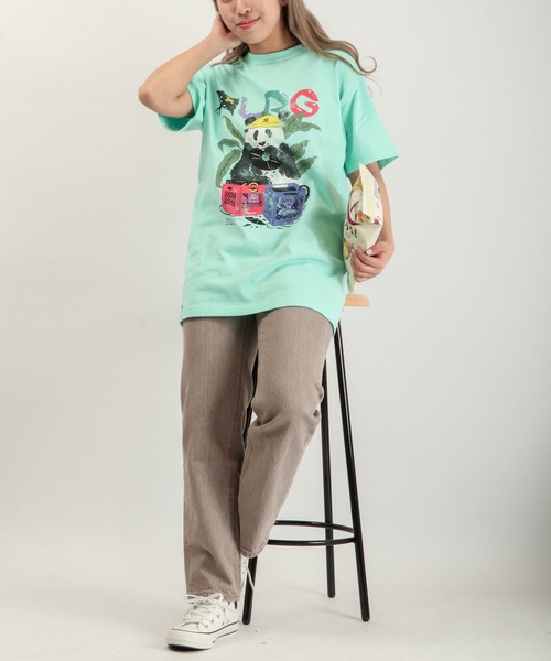 LRG(エルアールジー)の「LRG パンダアニマルクリエイトディガー プリントTシャツ(Tシャツ/カットソー・メンズ・ブルーグリーン/シルバー・L/M/XL)」の5枚目の写真