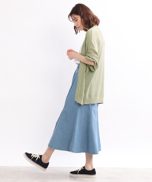 SHOO・LA・RUE（シューラルー）の「◆【洗濯機可】リネンタッチ度違い天竺カーディガン（カーディガン/ボレロ・レディース・ブラック/ブルー/ライトグリーン/ベビーピンク/ベージュ系その他7/グレー系8・00）」の19枚目の写真