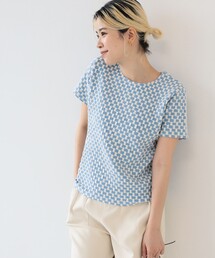 Ray BEAMS | Ray BEAMS / フクレ ジャカード チェッカー Tシャツ(Tシャツ/カットソー)