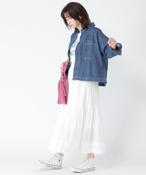 studio CLIP（スタディオクリップ）の「コットンボイルレーススカート（スカート・レディース・ブラック/オフホワイト/ラベンダー・FREE）」の16枚目の写真