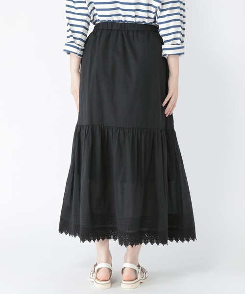 studio CLIP（スタディオクリップ）の「コットンボイルレーススカート（スカート・レディース・ブラック/オフホワイト/ラベンダー・FREE）」の5枚目の写真