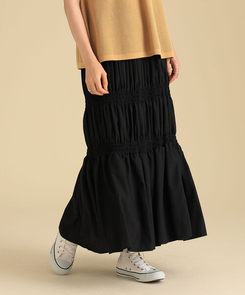 Ray BEAMS（レイビームス）の「Ray BEAMS / ピンタック シャーリング スカート（スカート・レディース・ブラック/ラベンダー・1/0）」の5枚目の写真