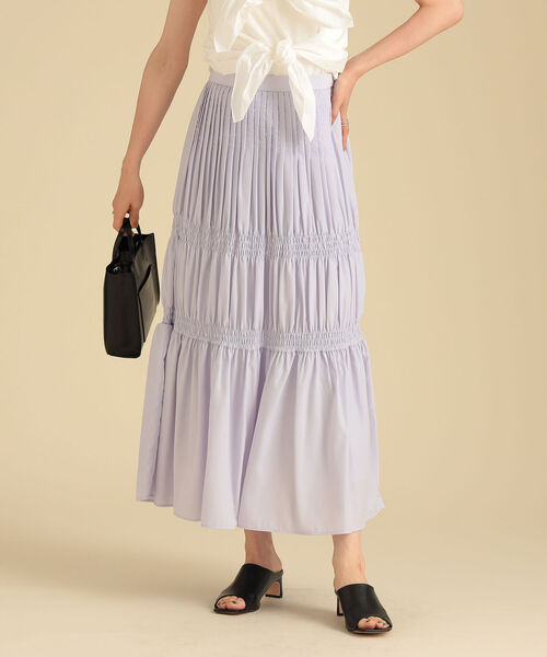 Ray BEAMS（レイビームス）の「Ray BEAMS / ピンタック シャーリング スカート（スカート・レディース・ブラック/ラベンダー・1/0）」の10枚目の写真