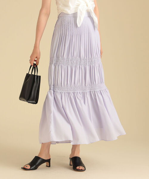 Ray BEAMS（レイビームス）の「Ray BEAMS / ピンタック シャーリング スカート（スカート・レディース・ブラック/ラベンダー・1/0）」の11枚目の写真