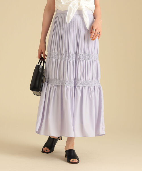 Ray BEAMS（レイビームス）の「Ray BEAMS / ピンタック シャーリング スカート（スカート・レディース・ブラック/ラベンダー・1/0）」の12枚目の写真