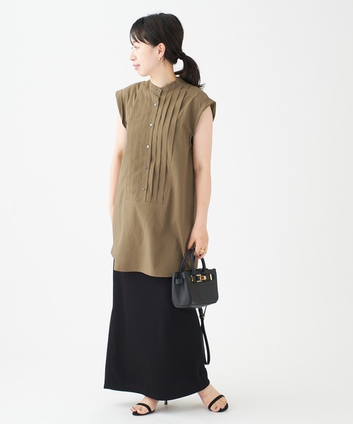 journal standard L'essage（ジャーナルスタンダードレサージュ）の「ピンタックノースリーブシャツ（シャツ/ブラウス・レディース・ホワイト/ブラック/ブラウン系その他・FREE）」の15枚目の写真