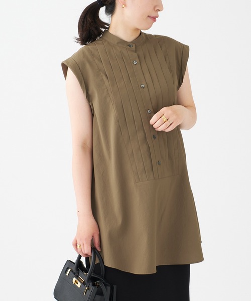 journal standard L'essage（ジャーナルスタンダードレサージュ）の「ピンタックノースリーブシャツ（シャツ/ブラウス・レディース・ホワイト/ブラック/ブラウン系その他・FREE）」の20枚目の写真