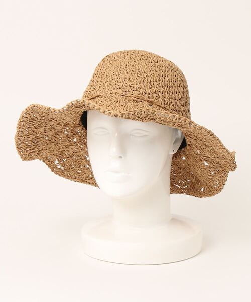 Samansa Mos2(サマンサ モスモス)の「ペーパーワイドハット(ハット・レディース・ベージュ/ブラウン・フリ-)」の10枚目の写真
