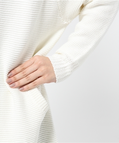 CIAOPANIC（チャオパニック）の「【Ciaopanic】綿混ガーター編みLONGC/D（カーディガン/ボレロ・レディース・オフホワイト/グレー/ライトブルー・FREE）」の8枚目の写真