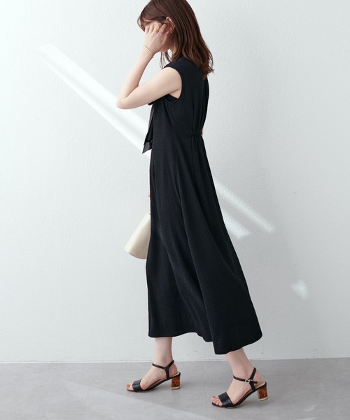 natural couture(ナチュラルクチュール)の「WEB限定/ラメシアーボータイポコポコカットワンピース(ワンピース・レディース・ブラック/ブラウン/ベージュ・FREE)」の14枚目の写真