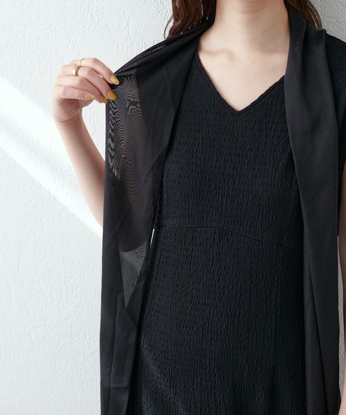 natural couture(ナチュラルクチュール)の「WEB限定/ラメシアーボータイポコポコカットワンピース(ワンピース・レディース・ブラック/ブラウン/ベージュ・FREE)」の10枚目の写真