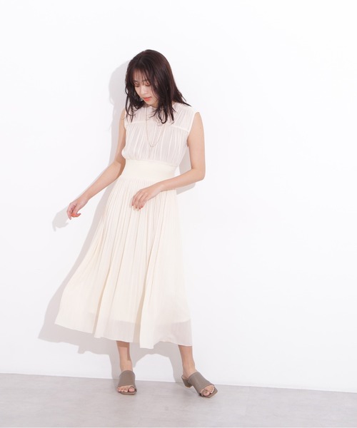NATURAL BEAUTY BASIC ウエストマーク切替プリーツワンピースM セール 30%OFF】ウエストマーク切替プリーツワンピース