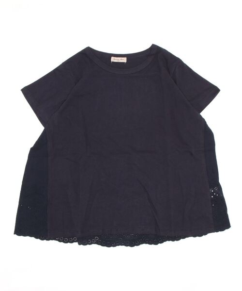 Samansa Mos2（サマンサ モスモス）の「バックレース半袖カットソー（Tシャツ/カットソー・レディース・パープル/ネイビー/オフホワイト/ミント・ﾌﾘ-）」の3枚目の写真