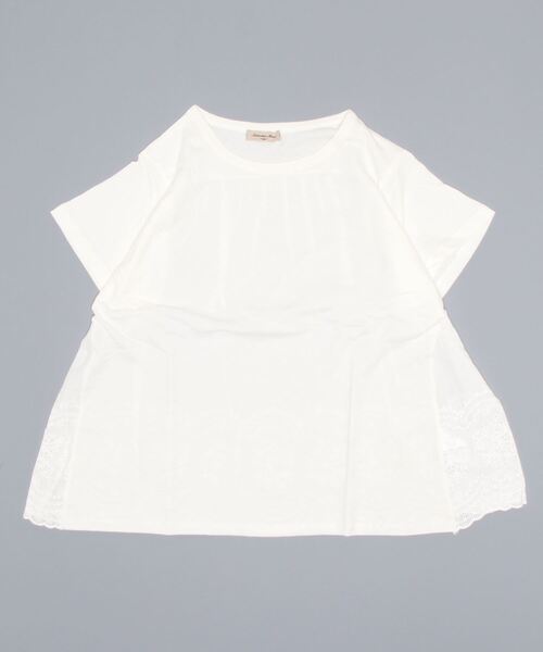 Samansa Mos2（サマンサ モスモス）の「バックレース半袖カットソー（Tシャツ/カットソー・レディース・パープル/ネイビー/オフホワイト/ミント・ﾌﾘ-）」の2枚目の写真