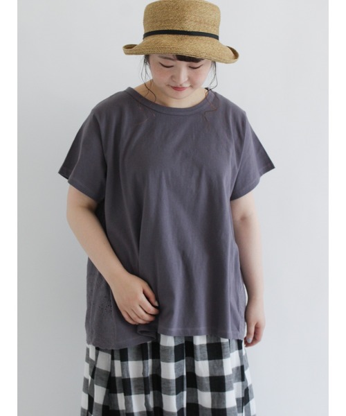 Samansa Mos2（サマンサ モスモス）の「バックレース半袖カットソー（Tシャツ/カットソー・レディース・パープル/ネイビー/オフホワイト/ミント・ﾌﾘ-）」の8枚目の写真