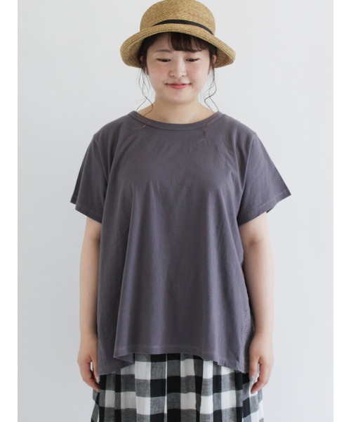 Samansa Mos2（サマンサ モスモス）の「バックレース半袖カットソー（Tシャツ/カットソー・レディース・パープル/ネイビー/オフホワイト/ミント・ﾌﾘ-）」の9枚目の写真