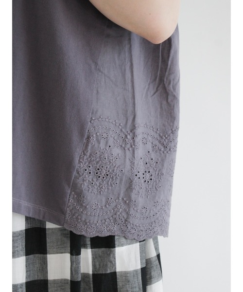 Samansa Mos2（サマンサ モスモス）の「バックレース半袖カットソー（Tシャツ/カットソー・レディース・パープル/ネイビー/オフホワイト/ミント・ﾌﾘ-）」の15枚目の写真