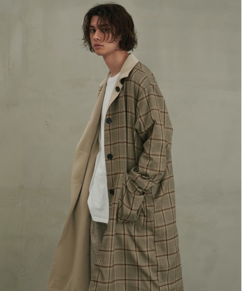 Revo.（レボ）の「TC PORYPEACHLONG COAT/ポリピーチ ロングコート（その他アウター・メンズ・ブラック/オリーブ/アイボリー・MEDIUM/LARGE）」の2枚目の写真