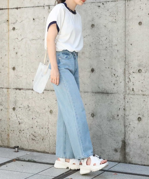 HONEYSUCKLE ROSE(ハニーサックルローズ)の「【HONEYSUCKLE ROSE】リンガーフレンチスリーブ(Tシャツ/カットソー・レディース・ブルー/ホワイト・M/L)」の12枚目の写真