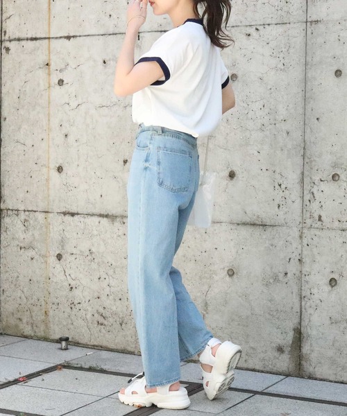 HONEYSUCKLE ROSE(ハニーサックルローズ)の「【HONEYSUCKLE ROSE】リンガーフレンチスリーブ(Tシャツ/カットソー・レディース・ブルー/ホワイト・M/L)」の13枚目の写真