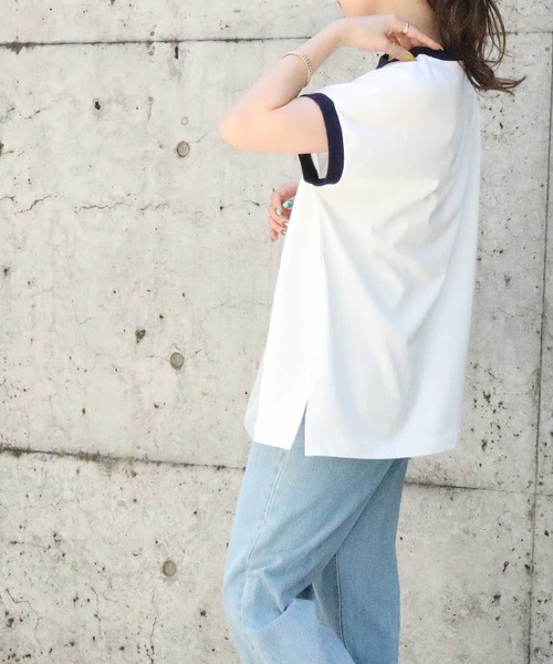 HONEYSUCKLE ROSE(ハニーサックルローズ)の「【HONEYSUCKLE ROSE】リンガーフレンチスリーブ(Tシャツ/カットソー・レディース・ブルー/ホワイト・M/L)」の14枚目の写真