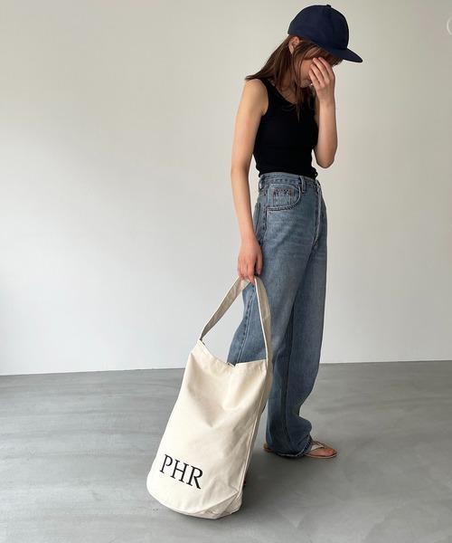 CANAL JEAN(キャナルジーン)の「RCW BLUE LABEL(ブルーレーベル) "PHR"ショルダーキャンバスバッグ(トートバッグ・レディース・ネイビー/ナチュラル・ONE SIZE)」の4枚目の写真
