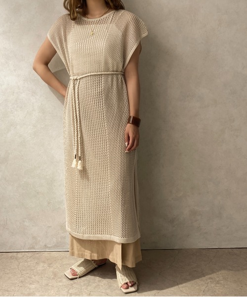 apres jour clair(アプレジュールクレア)の「【apres jour clair】メッシュニットワンピース【ZOZOTOWN限定アイテム】(ワンピース・レディース・アイボリー/グリーン/ベージュ・X-LARGE/フリー)」の13枚目の写真