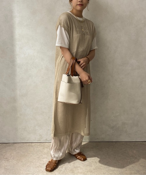apres jour clair(アプレジュールクレア)の「【apres jour clair】メッシュニットワンピース【ZOZOTOWN限定アイテム】(ワンピース・レディース・アイボリー/グリーン/ベージュ・X-LARGE/フリー)」の16枚目の写真