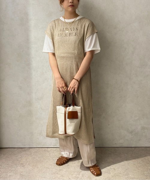 apres jour clair(アプレジュールクレア)の「【apres jour clair】メッシュニットワンピース【ZOZOTOWN限定アイテム】(ワンピース・レディース・アイボリー/グリーン/ベージュ・X-LARGE/フリー)」の17枚目の写真