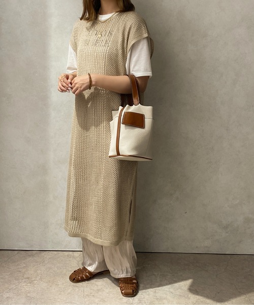 apres jour clair(アプレジュールクレア)の「【apres jour clair】メッシュニットワンピース【ZOZOTOWN限定アイテム】(ワンピース・レディース・アイボリー/グリーン/ベージュ・X-LARGE/フリー)」の19枚目の写真