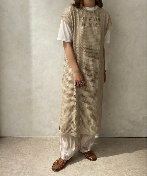 apres jour clair(アプレジュールクレア)の「【apres jour clair】メッシュニットワンピース【ZOZOTOWN限定アイテム】(ワンピース・レディース・アイボリー/グリーン/ベージュ・X-LARGE/フリー)」の20枚目の写真