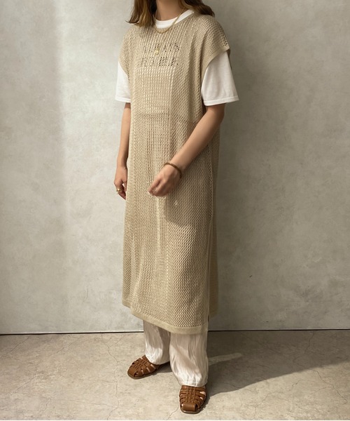 apres jour clair(アプレジュールクレア)の「【apres jour clair】メッシュニットワンピース【ZOZOTOWN限定アイテム】(ワンピース・レディース・アイボリー/グリーン/ベージュ・X-LARGE/フリー)」の21枚目の写真