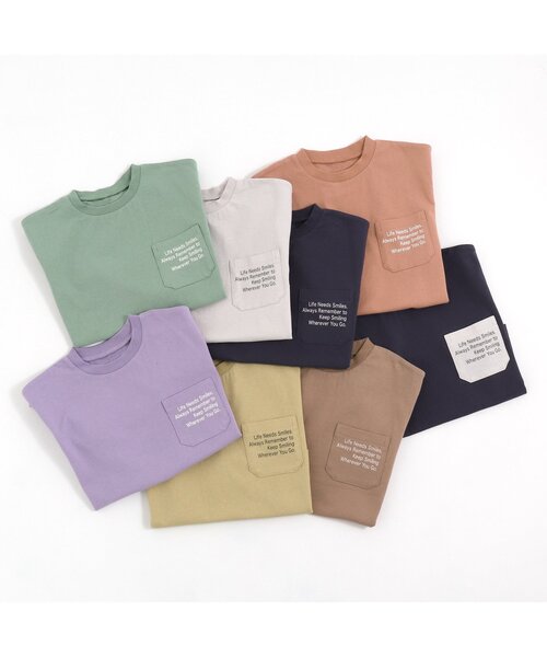 BREEZE（ブリーズ）の「WEB限定 カラバリポケットTシャツ（Tシャツ/カットソー・キッズ・レインボー/その他9/ブラウン/オレンジ/ネイビー/パープル/イエロー/ミント・120/140/90/80/100/110/130）」の14枚目の写真