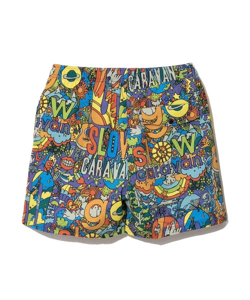 go slow caravan（ゴースローキャラバン）の「4WAYストレッチサッカー総柄プリントイージーショーツ（その他パンツ・メンズ・その他1/ブラック系その他/パープル系その他・MEDIUM/X-LARGE/LARGE）」の12枚目の写真