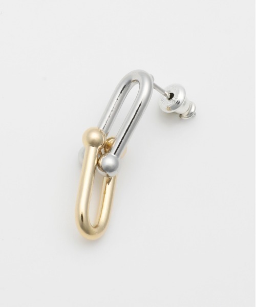 LEGENDA（レジェンダ）の「Connected Chain Necklace＆Pierce（ネックレス・メンズ・シルバー×ゴールド・FREE）」の4枚目の写真
