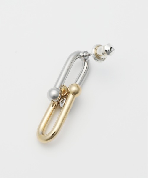 LEGENDA（レジェンダ）の「Connected Chain Necklace＆Pierce（ネックレス・メンズ・シルバー×ゴールド・FREE）」の5枚目の写真