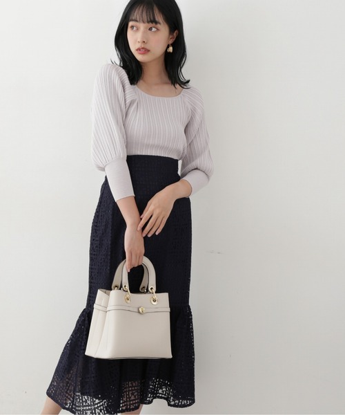 PROPORTION BODY DRESSING（プロポーションボディドレッシング）の「スクエアレースマーメイドスカート / 1212220805（スカート・レディース・パープル/ネイビー/グレー・SMALL/MEDIUM）」の8枚目の写真