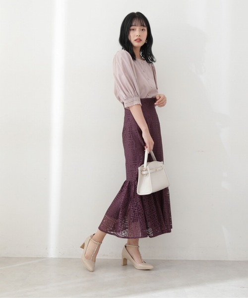 PROPORTION BODY DRESSING（プロポーションボディドレッシング）の「スクエアレースマーメイドスカート / 1212220805（スカート・レディース・パープル/ネイビー/グレー・SMALL/MEDIUM）」の13枚目の写真