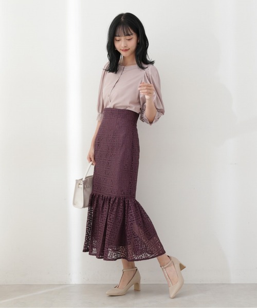 PROPORTION BODY DRESSING（プロポーションボディドレッシング）の「スクエアレースマーメイドスカート / 1212220805（スカート・レディース・パープル/ネイビー/グレー・SMALL/MEDIUM）」の12枚目の写真