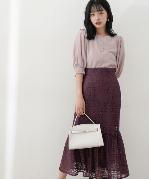 PROPORTION BODY DRESSING（プロポーションボディドレッシング）の「スクエアレースマーメイドスカート / 1212220805（スカート・レディース・パープル/ネイビー/グレー・SMALL/MEDIUM）」の15枚目の写真