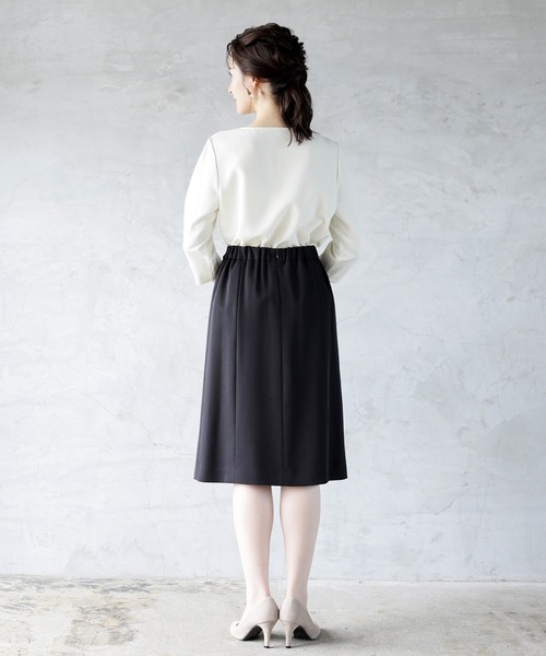 WHITE JOOLA(ホワイトジョーラ)の「【洗濯機で洗える♪オールシーズンOK!2WAYストレッチで動きやすい♪】テーラードジャケット&テーパードパンツ&Aラインスカート3点セットスーツ(スーツセット・レディース・ブラック/ベージュ/グレー・LL/SS/L/M/3L(UB-)/S)」の19枚目の写真