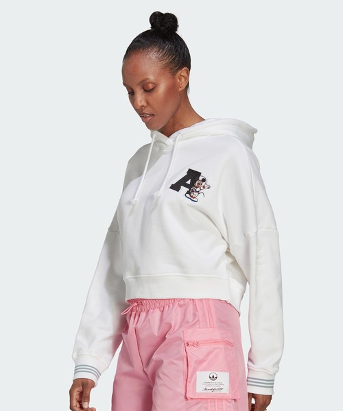 adidas（アディダス）の「ショート ディズニー パーカー / アディダスオリジナルス（レディース）（パーカー・レディース・ホワイト/ブラック・SMALL/LARGE/MEDIUM/X-LARGE/XX-LARGE/X-SMALL）」の13枚目の写真