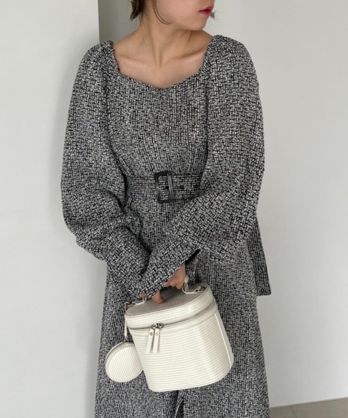 one after another NICE CLAUP(ワンアフターアナザーナイスクラップ)の「ベルトセットロングワンピース(ワンピース・レディース・ネイビー/ブラウン/ホワイト系その他・FREE)」の15枚目の写真